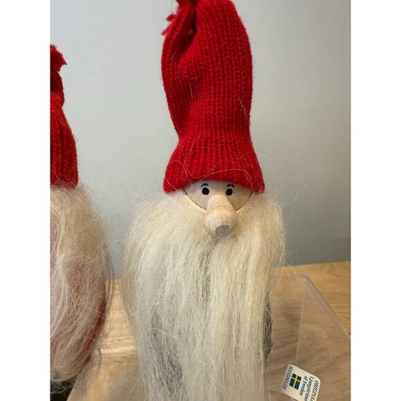 Lot of 2 Ljungstroms Of Sweden Tomte Wooden Figures Christmas Holiday - Picture 3 of 12